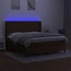 Lova su spyruoklėmis/čiužiniu/LED, ruda, 180x200 cm, audinys