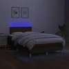 Lova su spyruoklėmis/čiužiniu/LED, ruda, 120x200cm, audinys