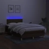 Lova su spyruoklėmis/čiužiniu/LED, ruda, 120x200cm, audinys