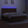 Lova su spyruoklėmis/čiužiniu/LED, ruda, 200x200 cm, audinys