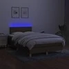 Lova su spyruoklėmis/čiužiniu/LED, ruda, 120x200cm, audinys