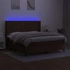 Lova su spyruoklėmis/čiužiniu/LED, ruda, 180x200 cm, audinys