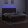 Lova su spyruoklėmis/čiužiniu/LED, ruda, 160x200 cm, audinys