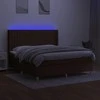 Lova su spyruoklėmis/čiužiniu/LED, ruda, 180x200 cm, audinys