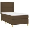 Lova su spyruoklėmis/čiužiniu/LED, ruda, 100x200 cm, audinys