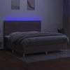Lova su spyruoklėmis/čiužiniu/LED, taupe, 200x200 cm, audinys