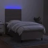 Lova su spyruoklėmis/čiužiniu/LED, taupe, 80x200cm, audinys