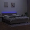 Lova su spyruoklėmis/čiužiniu/LED, taupe, 180x200 cm, audinys