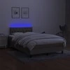 Lova su spyruoklėmis/čiužiniu/LED, taupe, 120x200cm, audinys