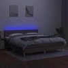 Lova su spyruoklėmis/čiužiniu/LED, taupe, 160x200 cm, audinys