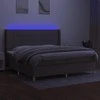 Lova su spyruoklėmis/čiužiniu/LED, taupe, 200x200 cm, audinys