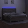 Lova su spyruoklėmis/čiužiniu/LED, taupe, 160x200 cm, audinys