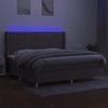 Lova su spyruoklėmis/čiužiniu/LED, taupe, 200x200 cm, audinys