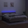 Lova su spyruoklėmis/čiužiniu/LED, taupe, 180x200 cm, audinys
