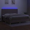 Lova su spyruoklėmis/čiužiniu/LED, taupe, 200x200 cm, audinys