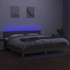 Lova su spyruoklėmis/čiužiniu/LED, taupe, 200x200 cm, audinys