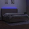 Lova su spyruoklėmis/čiužiniu/LED, taupe, 200x200 cm, audinys
