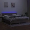 Lova su spyruoklėmis/čiužiniu/LED, taupe, 160x200 cm, audinys