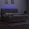Lova su spyruoklėmis/čiužiniu/LED, taupe, 200x200 cm, audinys