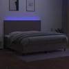 Lova su spyruoklėmis/čiužiniu/LED, taupe, 200x200 cm, audinys