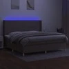 Lova su spyruoklėmis/čiužiniu/LED, taupe, 200x200 cm, audinys