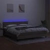 Lova su spyruoklėmis/čiužiniu/LED, taupe, 180x200 cm, audinys