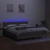 Lova su spyruoklėmis/čiužiniu/LED, taupe, 160x200 cm, audinys