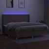 Lova su spyruoklėmis/čiužiniu/LED, taupe, 200x200 cm, audinys