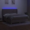 Lova su spyruoklėmis/čiužiniu/LED, taupe, 160x200 cm, audinys