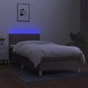 Lova su spyruoklėmis/čiužiniu/LED, taupe, 100x200 cm, audinys