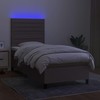 Lova su spyruoklėmis/čiužiniu/LED, taupe, 100x200 cm, audinys