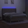 Lova su spyruoklėmis/čiužiniu/LED, taupe, 160x200 cm, audinys