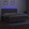 Lova su spyruoklėmis/čiužiniu/LED, taupe, 200x200 cm, audinys