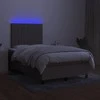Lova su spyruoklėmis/čiužiniu/LED, taupe, 120x200cm, audinys