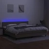 Lova su spyruoklėmis/čiužiniu/LED, taupe, 200x200 cm, audinys
