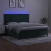 Lova su spyruoklėmis/čiužiniu/LED, žalia, 180x200cm, aksomas