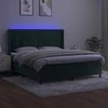 Lova su spyruoklėmis/čiužiniu/LED, žalia, 180x200cm, aksomas