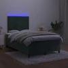 Lova su spyruoklėmis/čiužiniu/LED, žalia, 120x200cm, aksomas