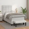 Lova su spyruoklėmis ir čiužiniu, balta,100x200cm, dirbtinė oda