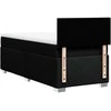 Lova su spyruoklėmis ir čiužiniu, juoda, 100x200cm, audinys
