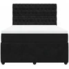 Lova su spyruoklėmis ir čiužiniu, juoda, 140x200 cm, aksomas