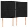 Lova su spyruoklėmis ir čiužiniu, juoda, 140x190 cm, aksomas