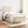 Lova su spyruoklėmis ir čiužiniu, kreminė, 120x200 cm, audinys