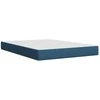 Lova su spyruoklėmis ir čiužiniu, mėlyna, 140x190 cm, audinys