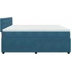 Lova su spyruoklėmis ir čiužiniu, mėlyna, 200x200cm, aksomas