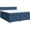 Lova su spyruoklėmis ir čiužiniu, mėlyna, 180x200 cm, audinys