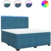 Lova su spyruoklėmis ir čiužiniu, mėlyna, 180x200cm, aksomas