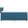 Lova su spyruoklėmis ir čiužiniu, mėlyna, 100x200 cm, aksomas