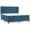 Lova su spyruoklėmis ir čiužiniu, mėlyna, 180x200 cm, aksomas