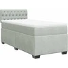 Lova su spyruoklėmis ir čiužiniu, pilka, 90x190 cm, aksomas